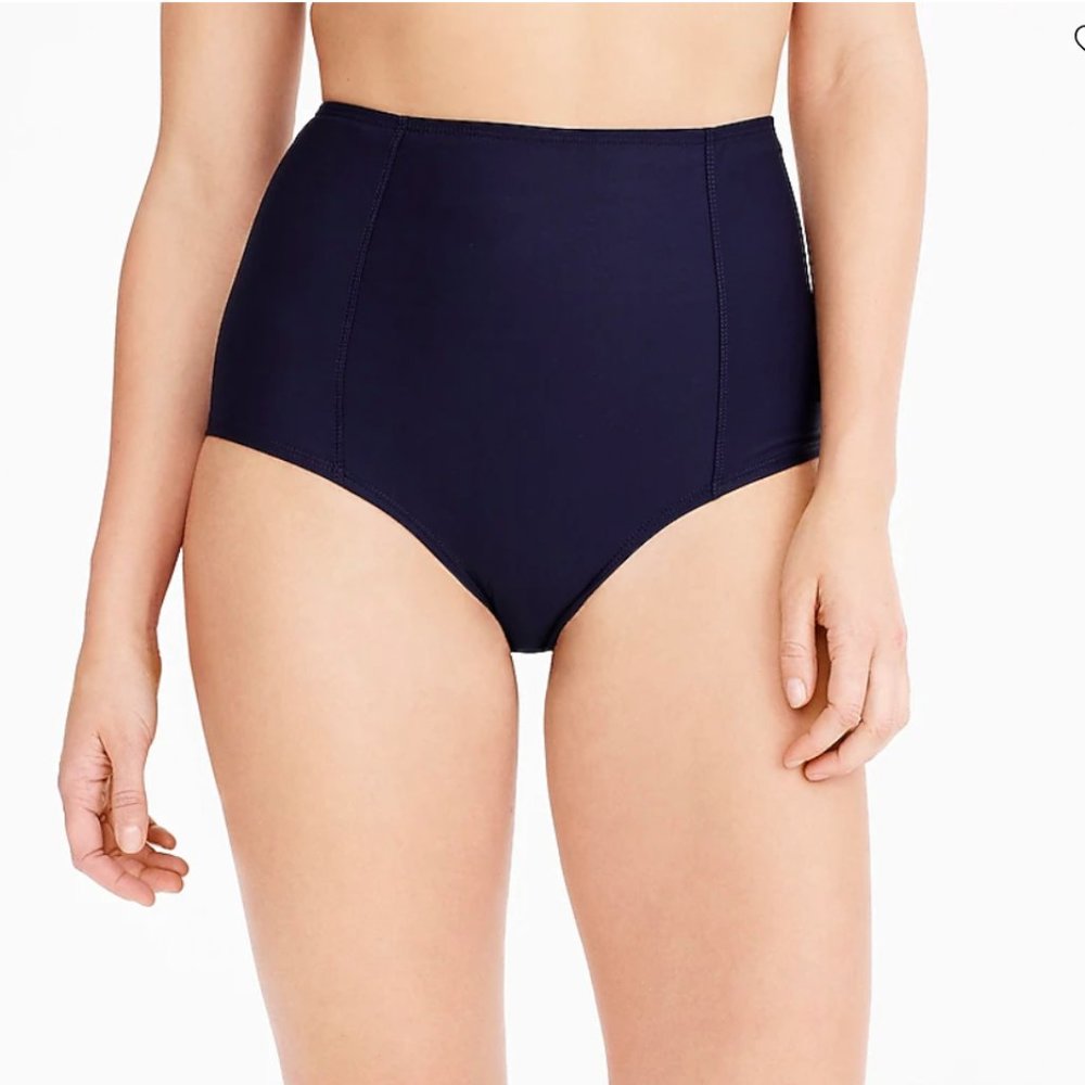 J. Crew high waist bikini bottom - Seamed - Retro - Navy - Small